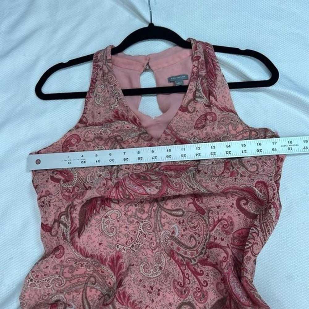 Y2K Ann Taylor Pink Paisley Halter Silk Babydoll … - image 5