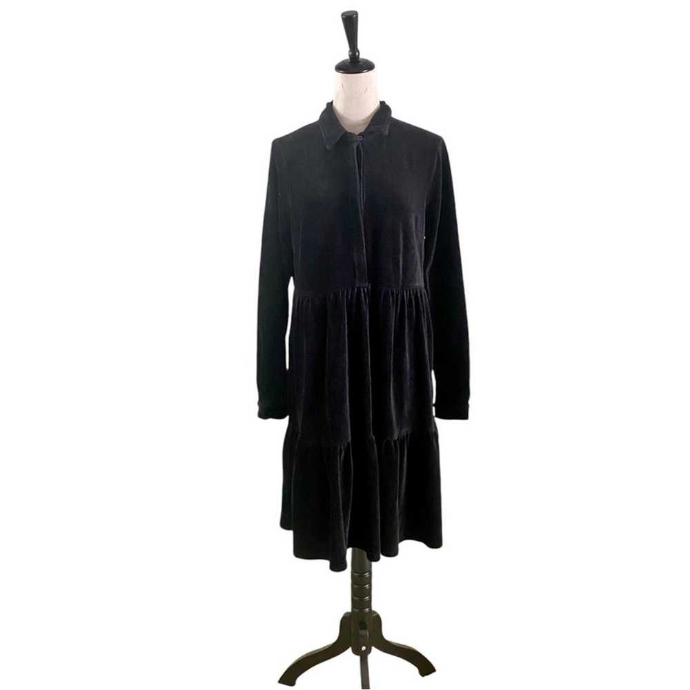 Riccovero Corduroy Long-Sleeve Dress Black - image 1