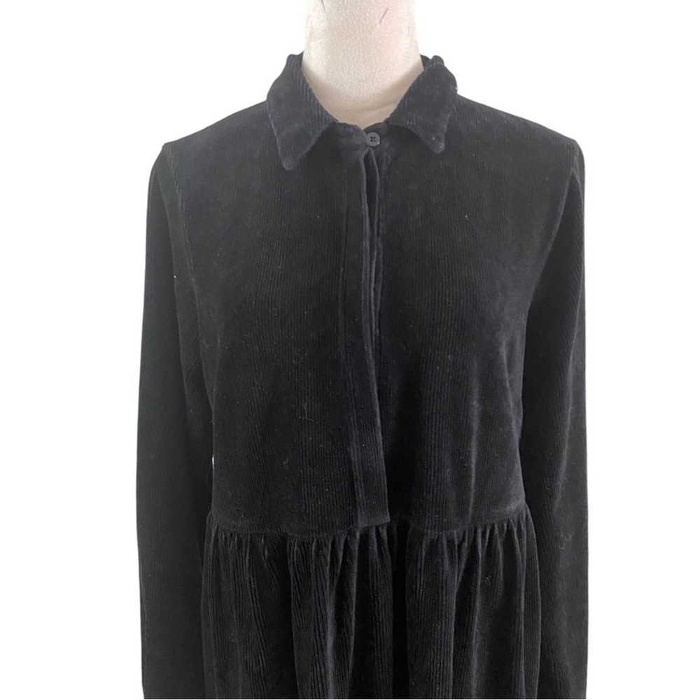 Riccovero Corduroy Long-Sleeve Dress Black - image 5