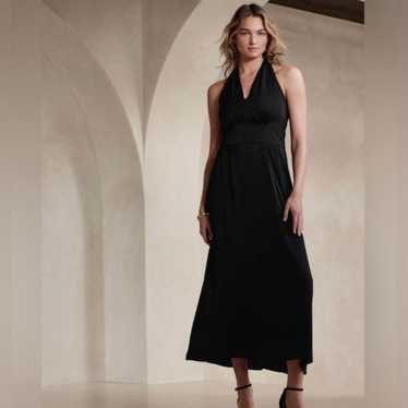 Banana Republic Black Halter V-Neck Maxi Dress