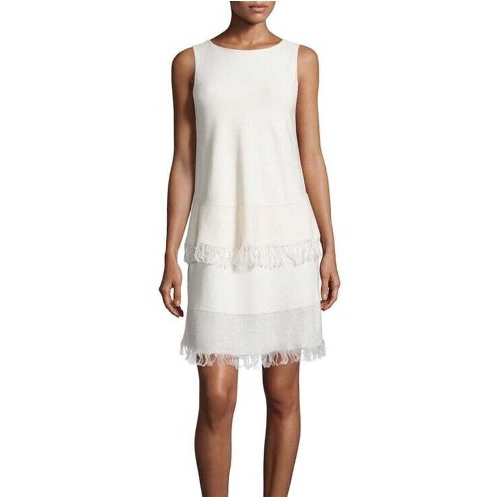 Theory Jurinzi Prosecco Fringe Trim Tiered Linen … - image 1