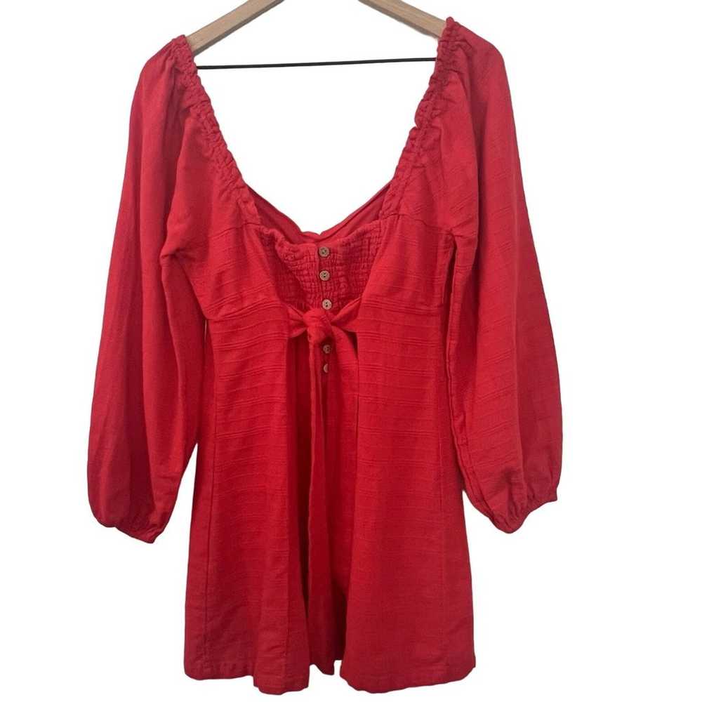 Free People|Put a Rose on it Red Mini Dress Sz L … - image 3