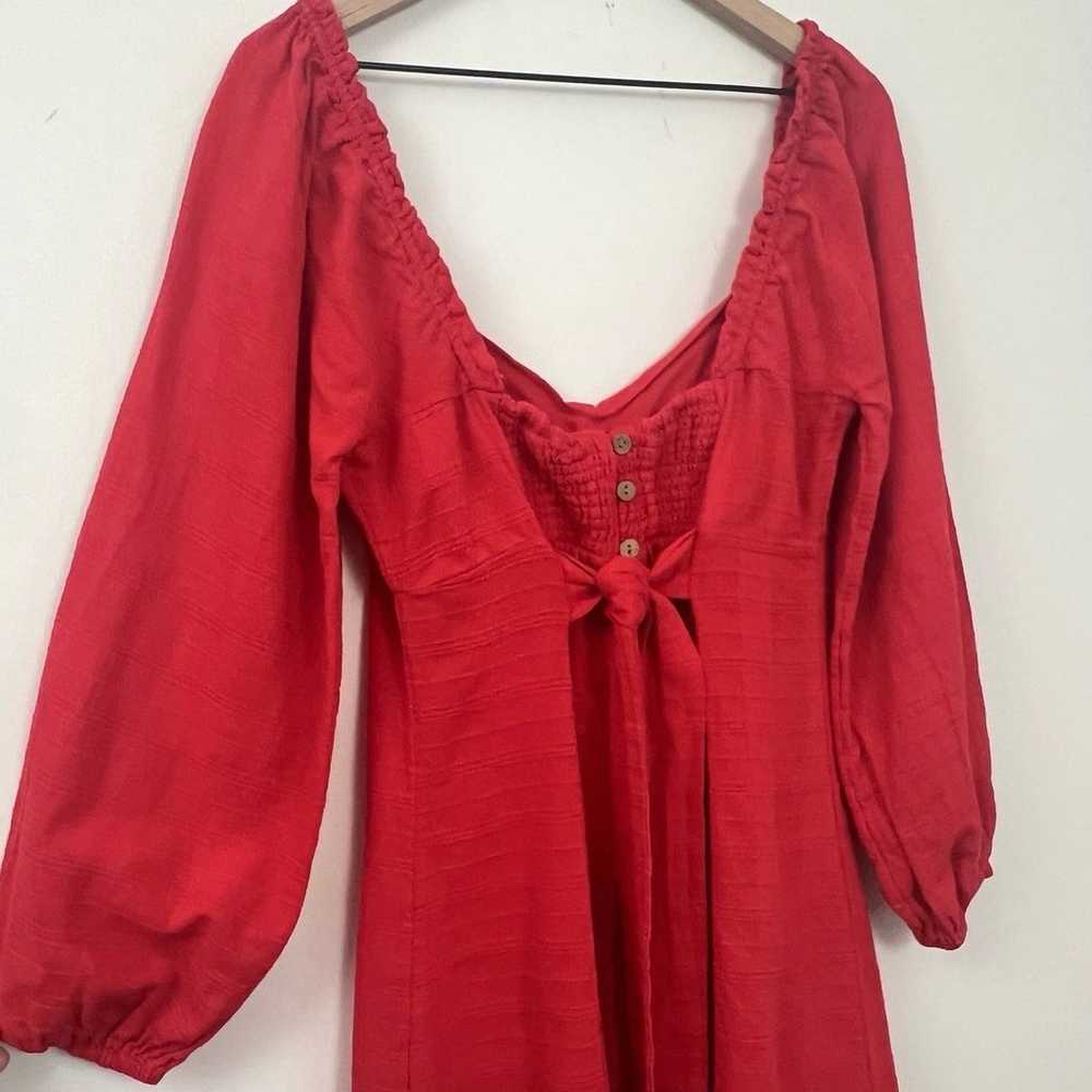 Free People|Put a Rose on it Red Mini Dress Sz L … - image 6