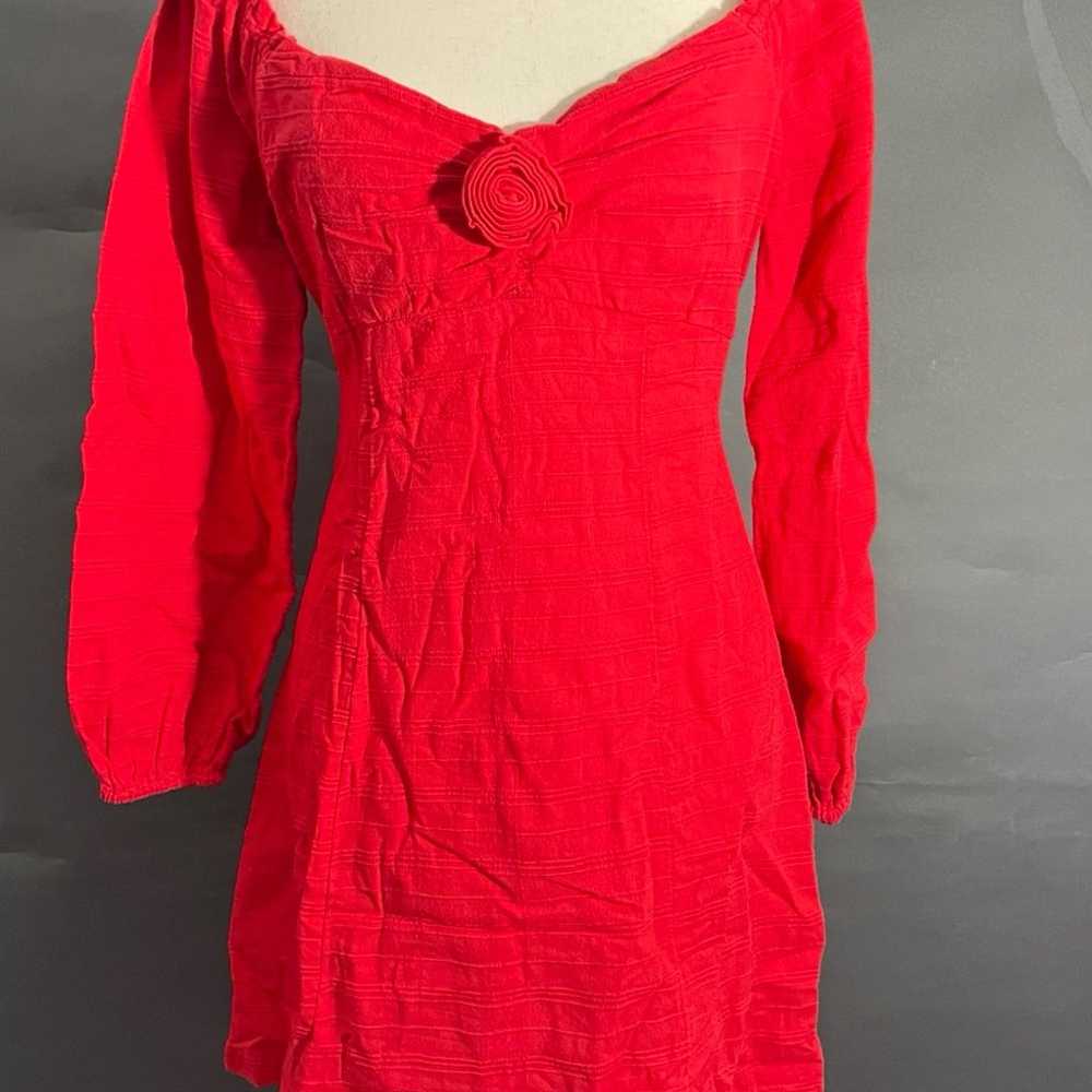 Free People|Put a Rose on it Red Mini Dress Sz L … - image 9