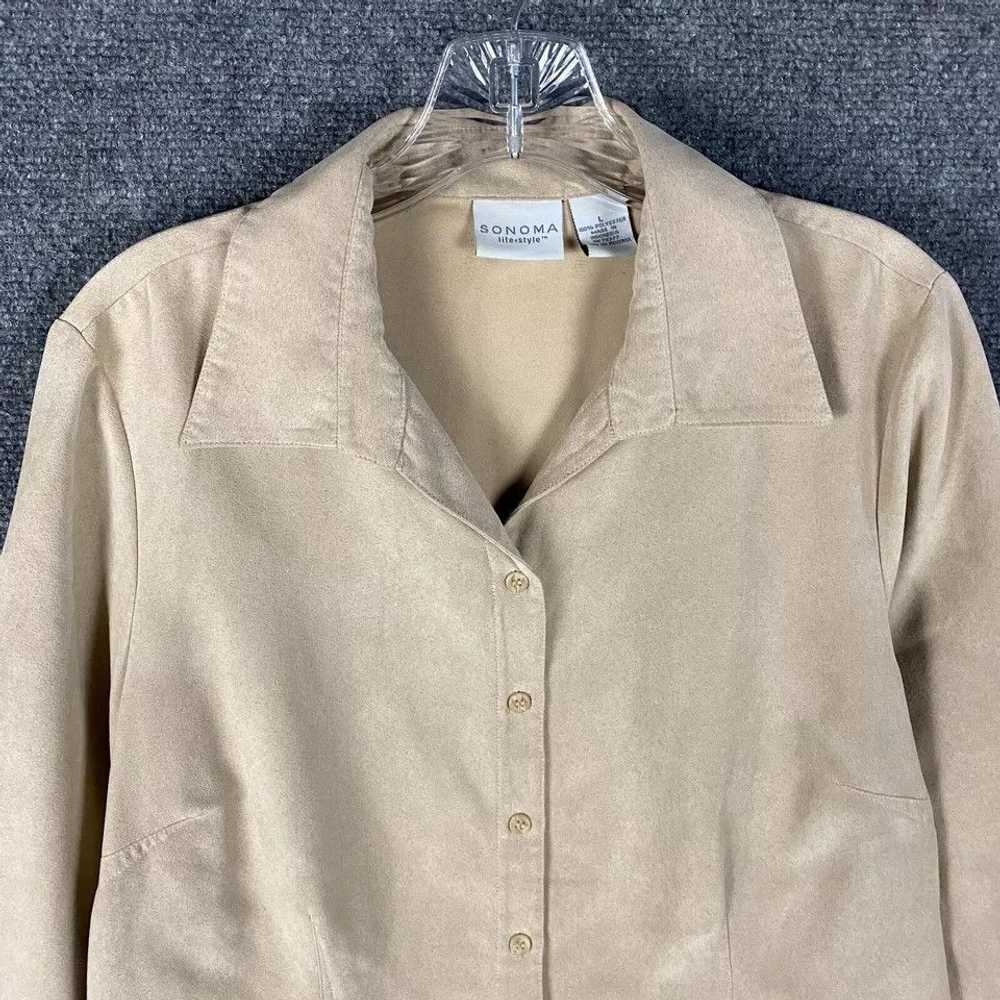 Sonoma Sonoma Button Up Suede Shirt Women Large L… - image 2