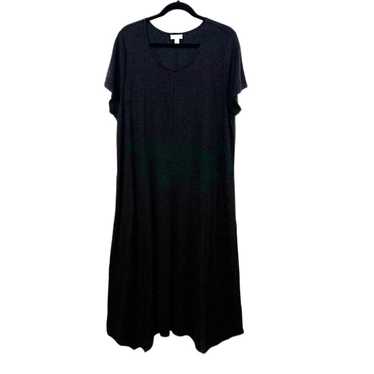 PureJill Short Sleeve Linen Blend Midi Dress - Bl… - image 1