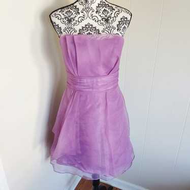 DavidsBridal Purple Strapless Mini Dress