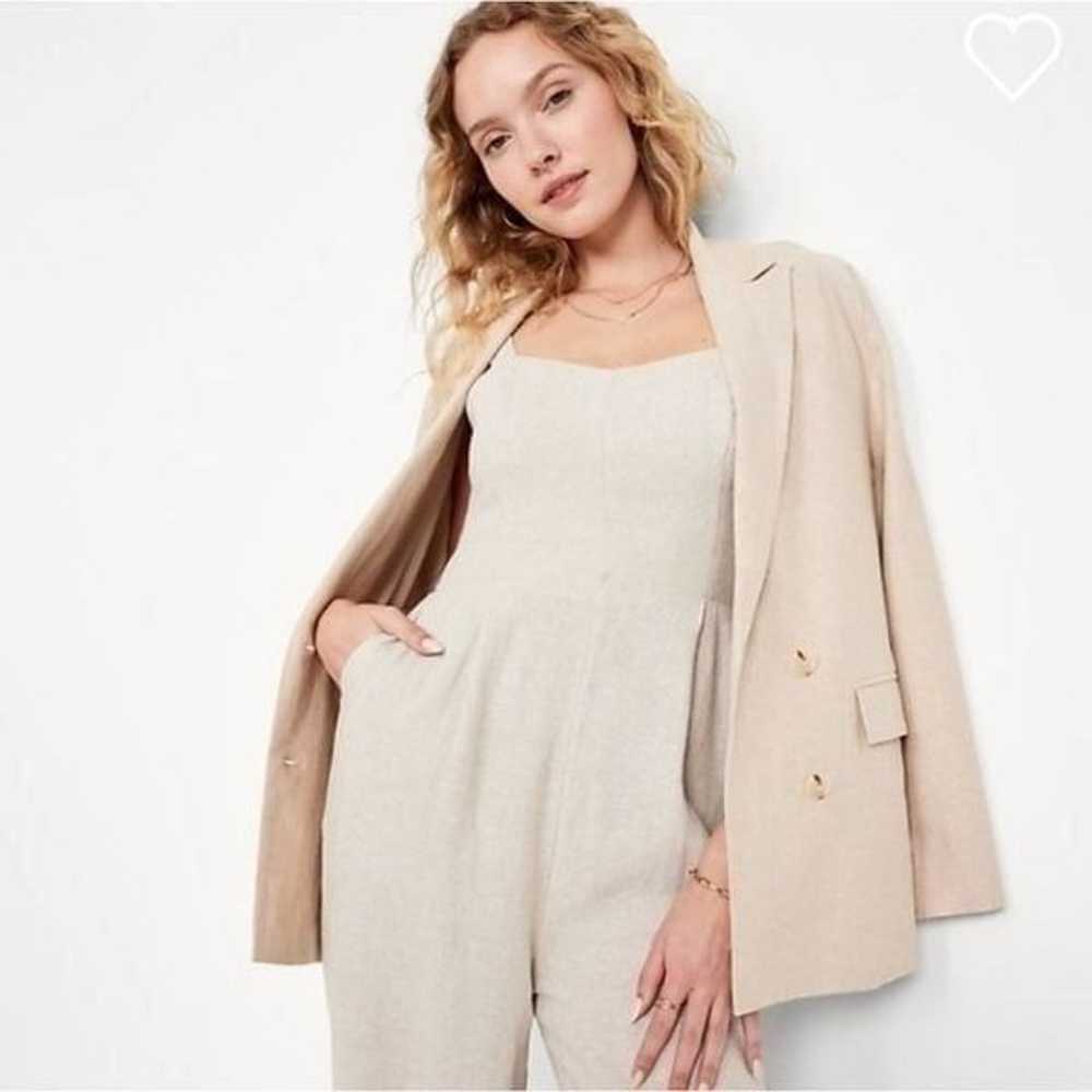 Old Navy Fit & Flare Linen-Blend Jumpsuit in Natu… - image 2