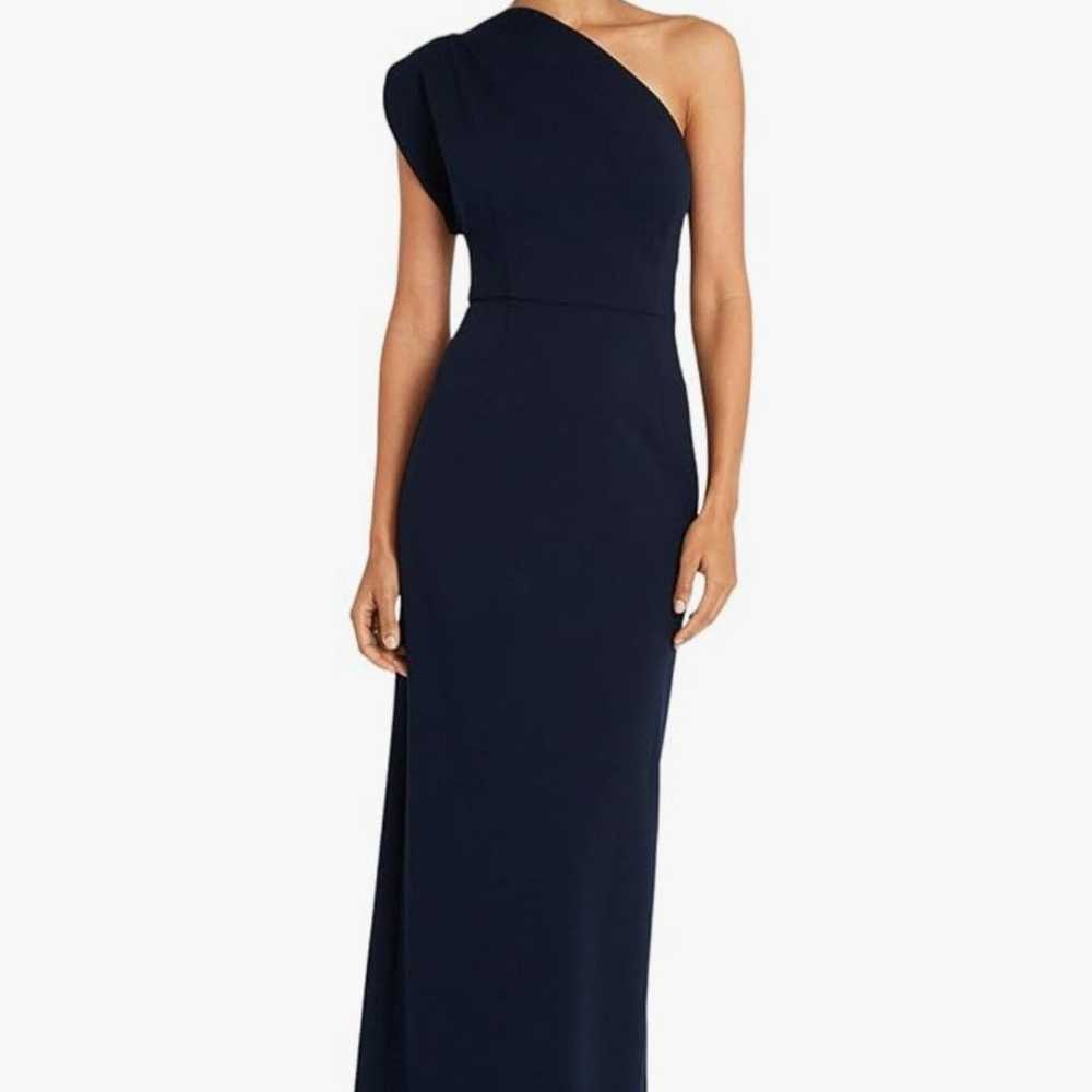 Maggy London Elegant One Shoulder Long Black Tie … - image 2