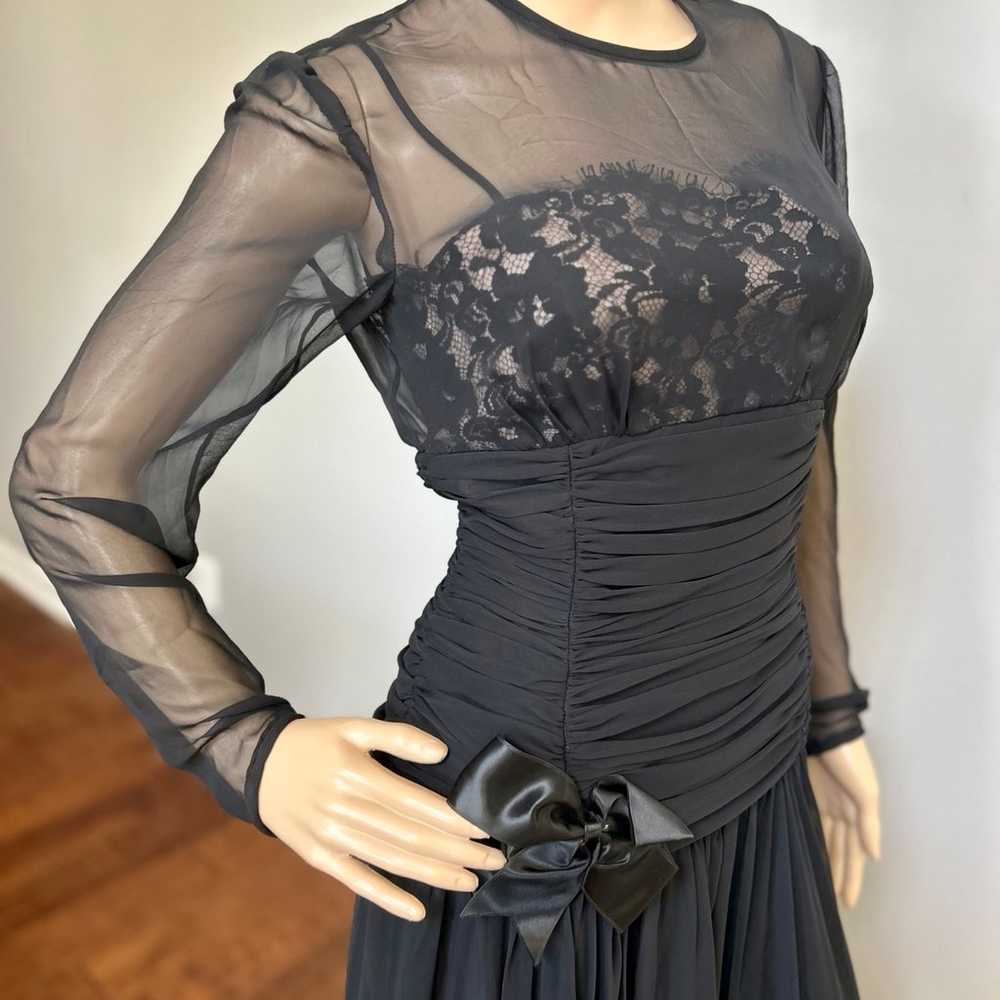 Vintage Ann Hobbs for Kastina Black Formal Dress - image 2