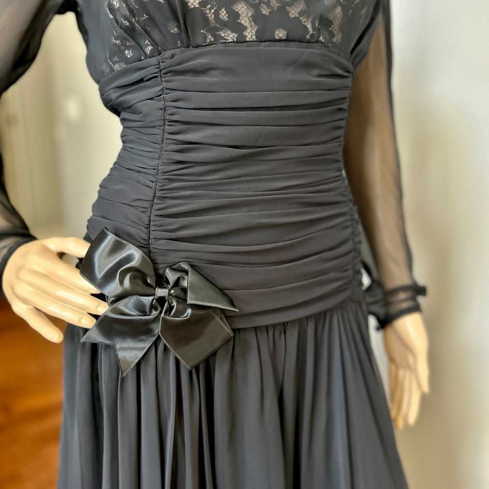 Vintage Ann Hobbs for Kastina Black Formal Dress - image 3