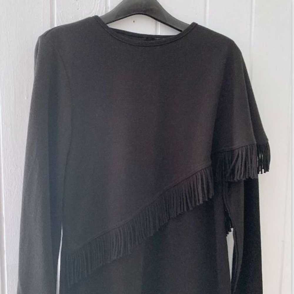 Fringe Shawl Knit Mini Dress - image 2