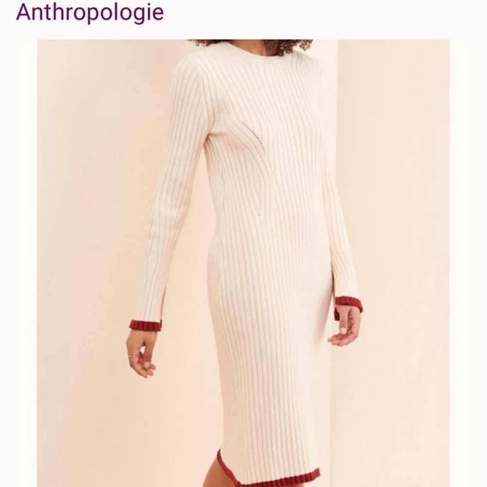 Anthropologie EN SAISON
Cream Burgundy
Ribbed Hea… - image 9