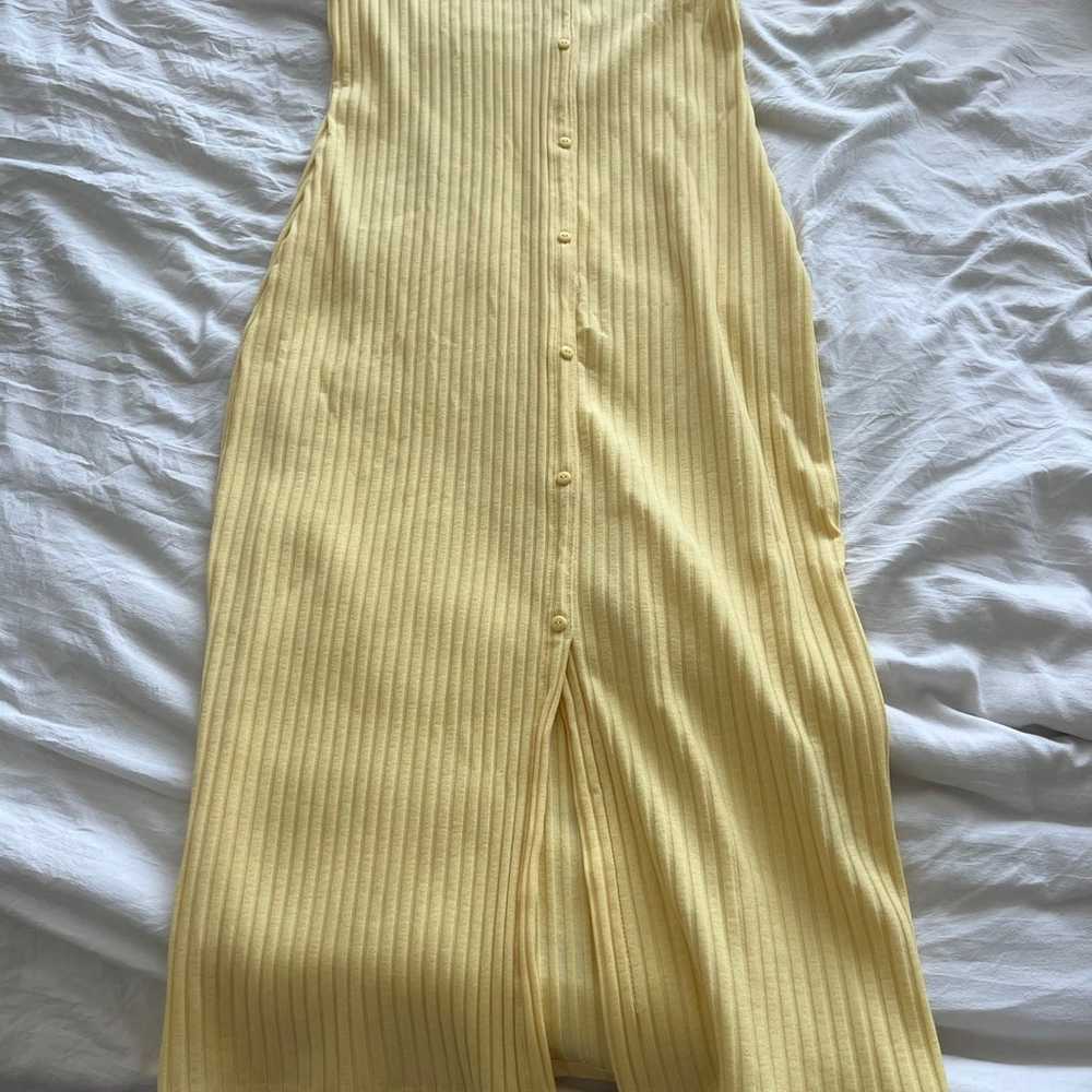 Zara yellow ruffle sleeve midi dress - image 3