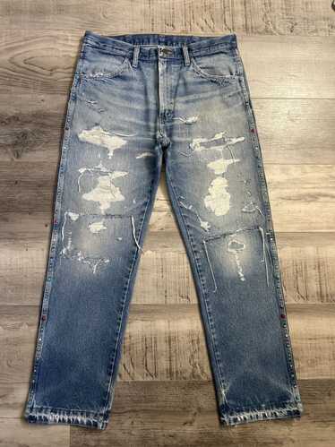 Custom × Vintage Repaired Studded Denim