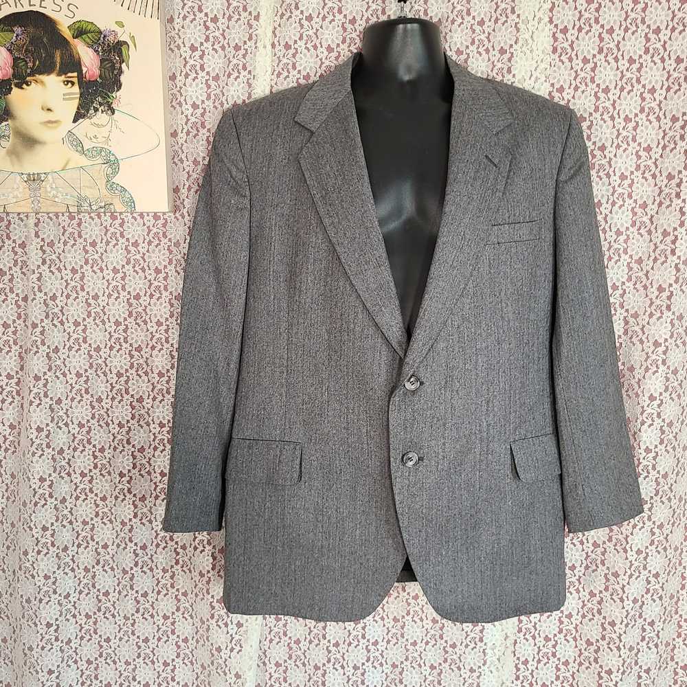 Vintage 70s kuppenheimer gray wool blazer size xl - image 1