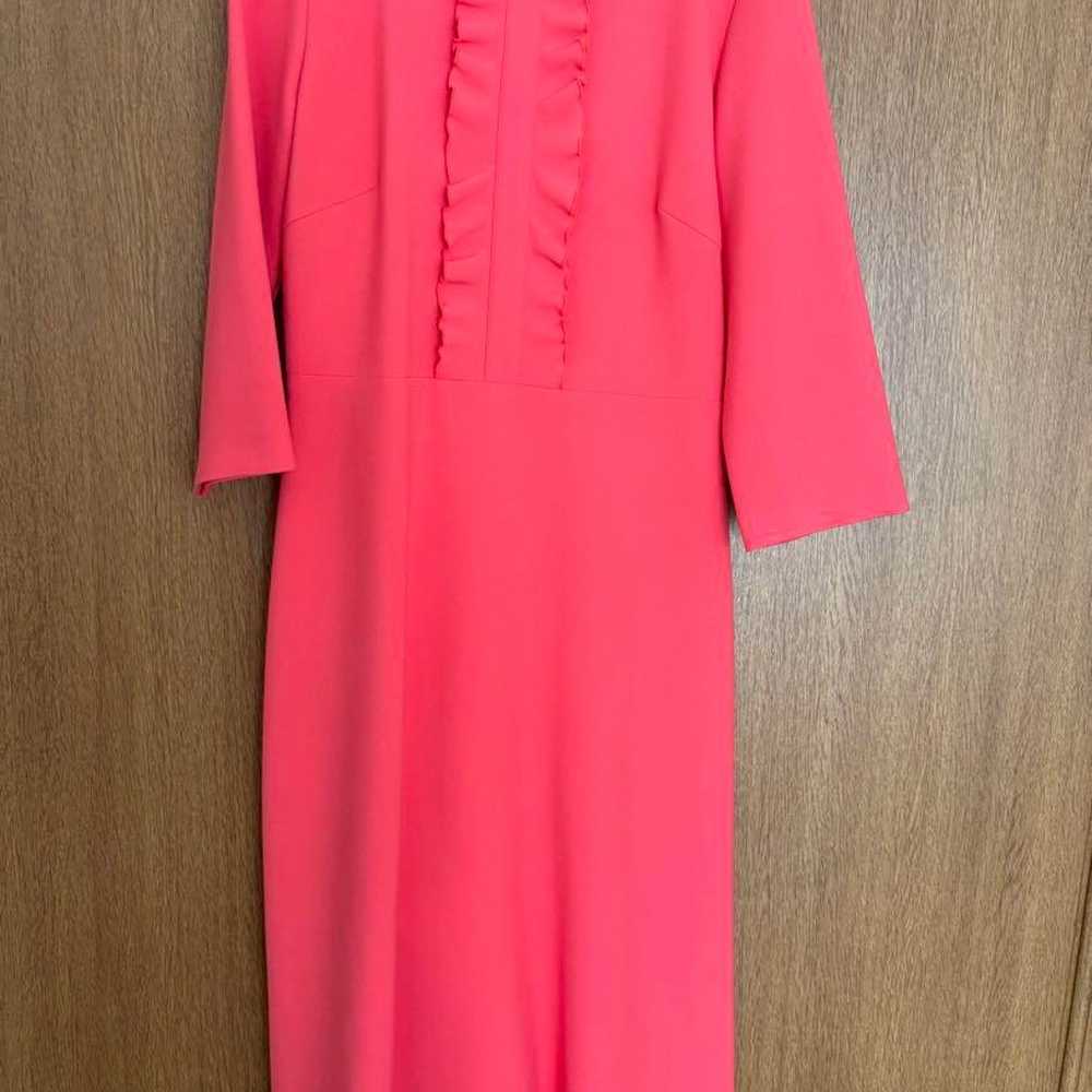 TARA JARMON Coral Pink Frilled Dress Size 38 - image 1