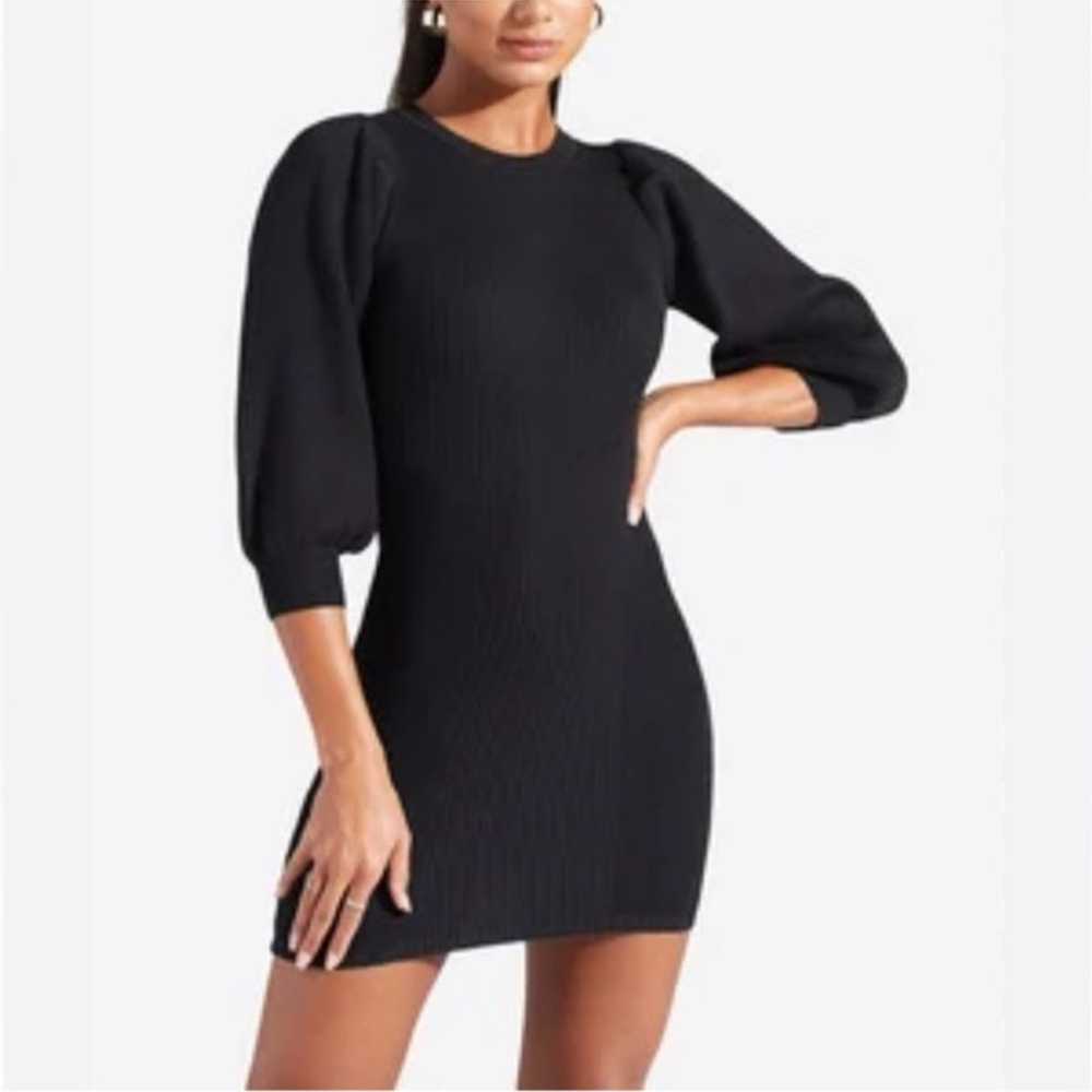 Zara woman’s black puff sleeve knit sweater mini … - image 6