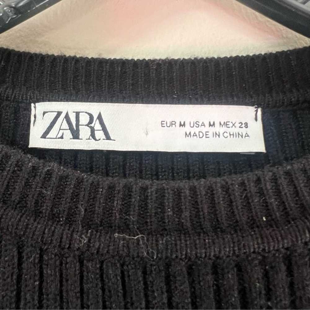 Zara woman’s black puff sleeve knit sweater mini … - image 7