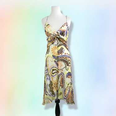 Milly NY 6 Dress Floral Silk Spaghetti Straps V N… - image 1