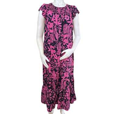 Anthropologie Arielle Sleep Maxi Dress Pink Navy … - image 1