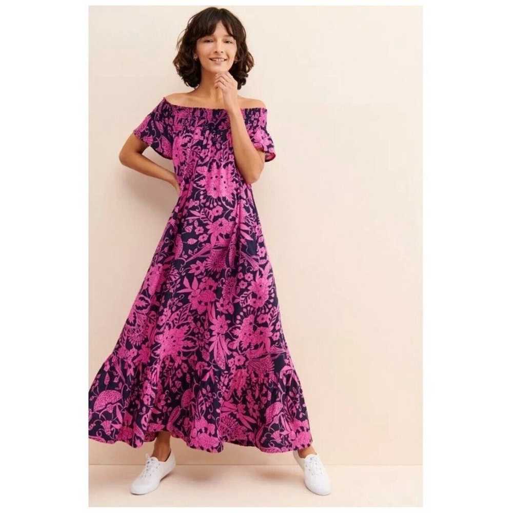 Anthropologie Arielle Sleep Maxi Dress Pink Navy … - image 5