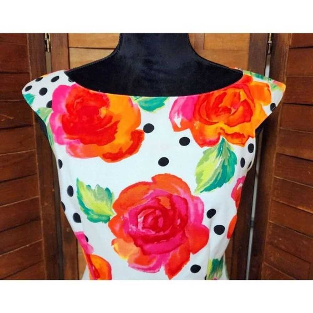 Geary Roark Vintage 6P Sleeveless Floral Rose Pol… - image 2