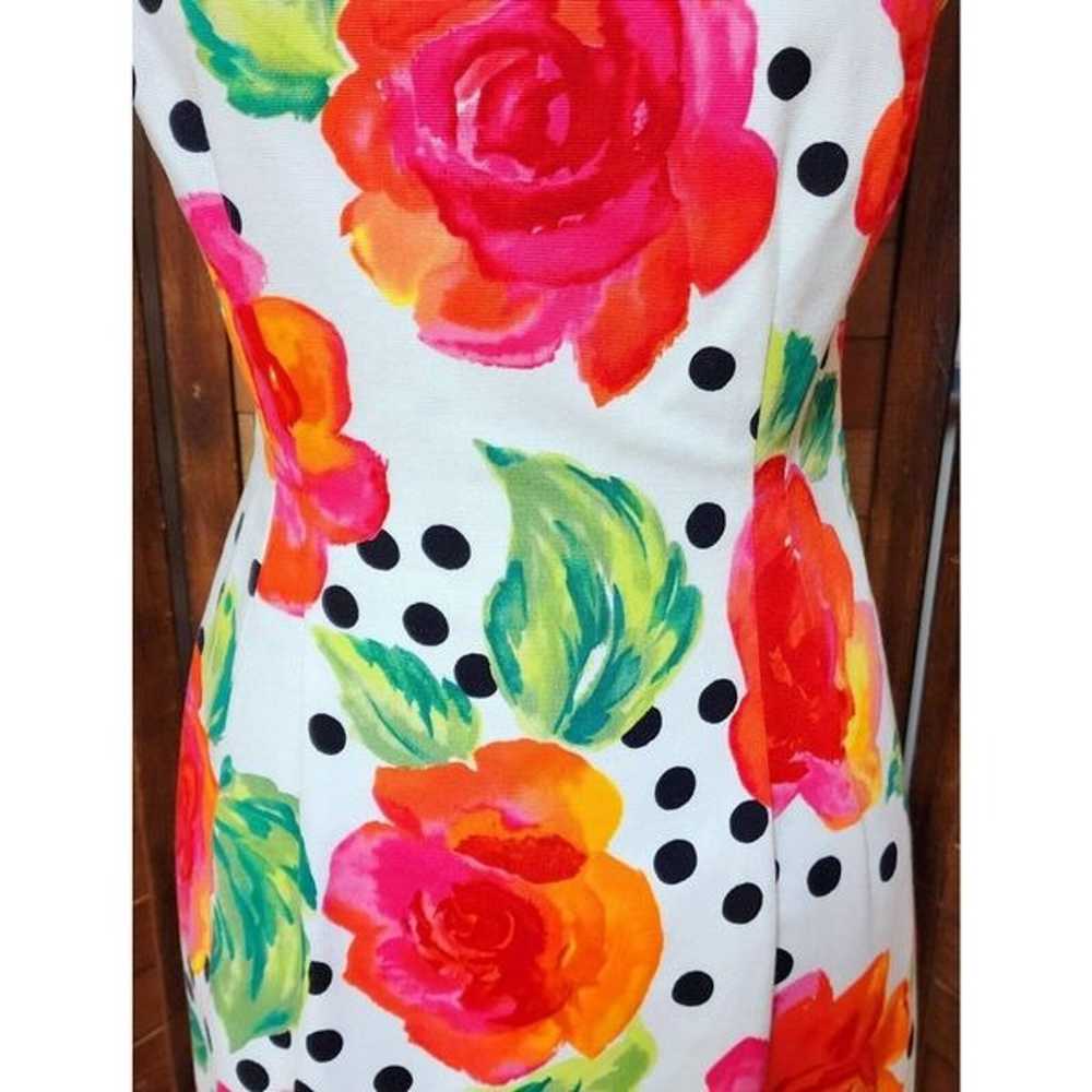 Geary Roark Vintage 6P Sleeveless Floral Rose Pol… - image 4