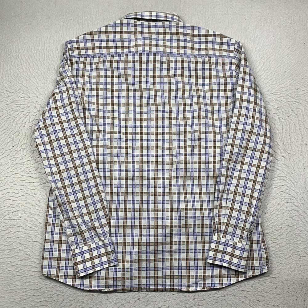 Bugatchi Mens XXL Blue Brown Check Button Up Long… - image 7