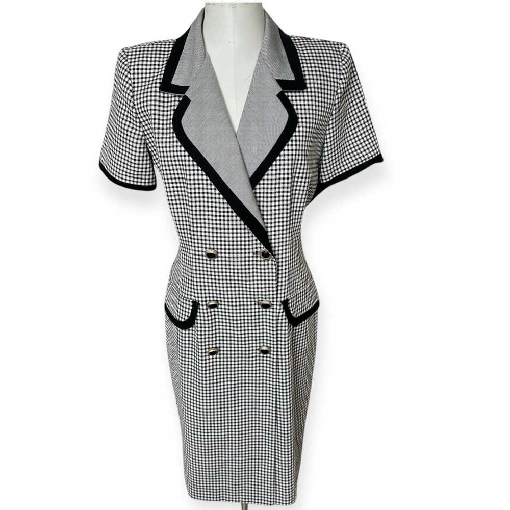 Vintage 90s Danny & Nicole Black White Checkered … - image 1