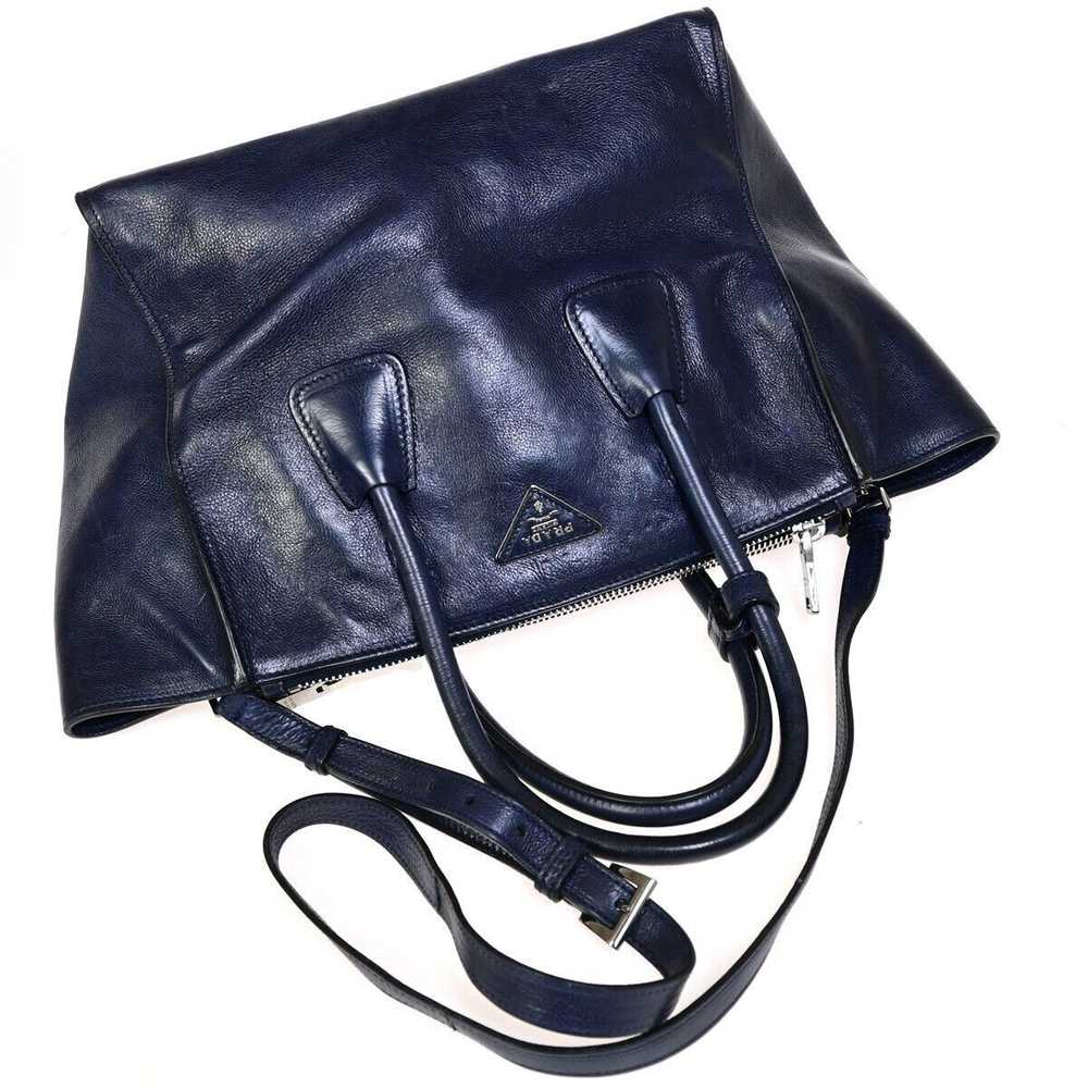 Prada Twin Pocket Navy Leather Handbag (Pre-Owned) - image 12