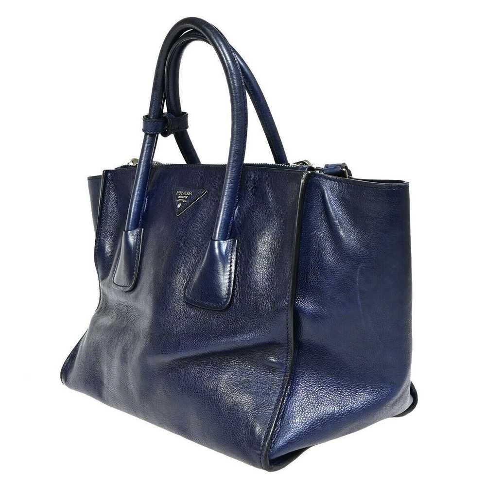 Prada Twin Pocket Navy Leather Handbag (Pre-Owned) - image 3