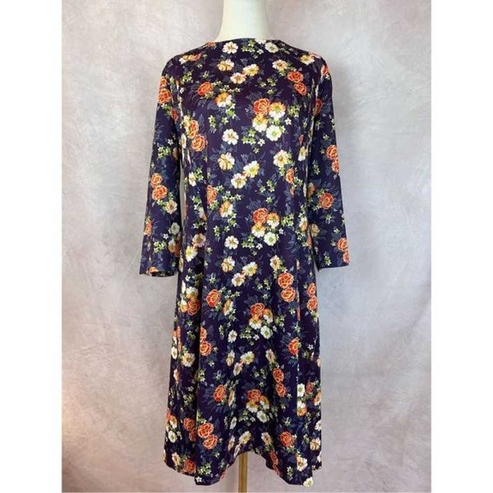 Vintage 1960s 1970s Mod Plus Size Press Floral - image 1