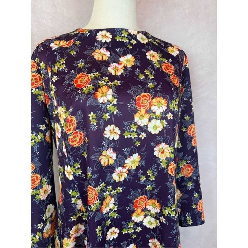 Vintage 1960s 1970s Mod Plus Size Press Floral - image 3