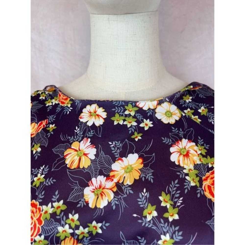 Vintage 1960s 1970s Mod Plus Size Press Floral - image 7