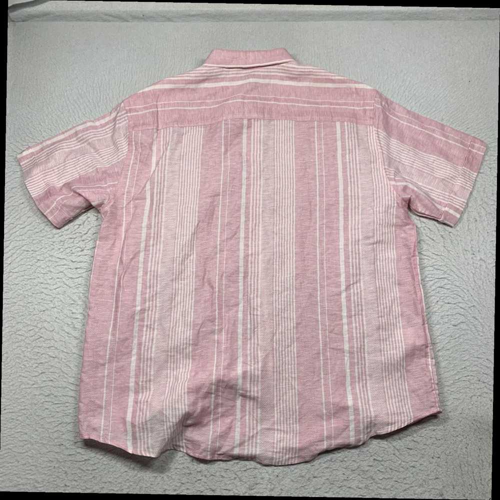 Cubavera Mens XL Pink Striped Linen Cotton Button… - image 6