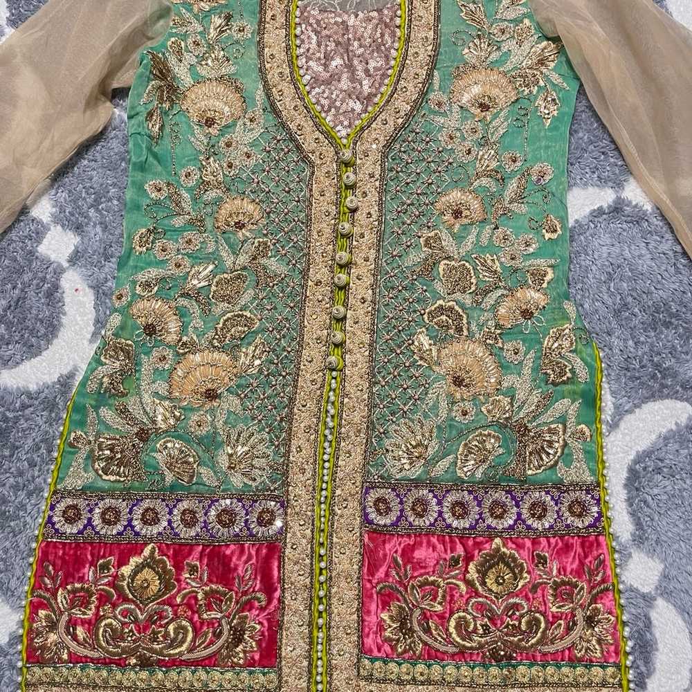 Pakistani 3 Piece Suit Sharara Lengha - image 1