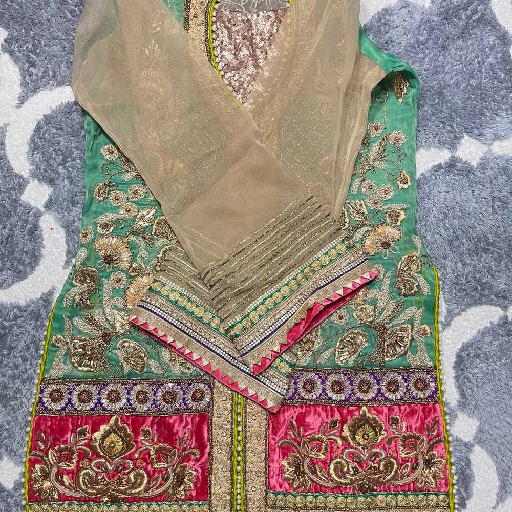 Pakistani 3 Piece Suit Sharara Lengha - image 3