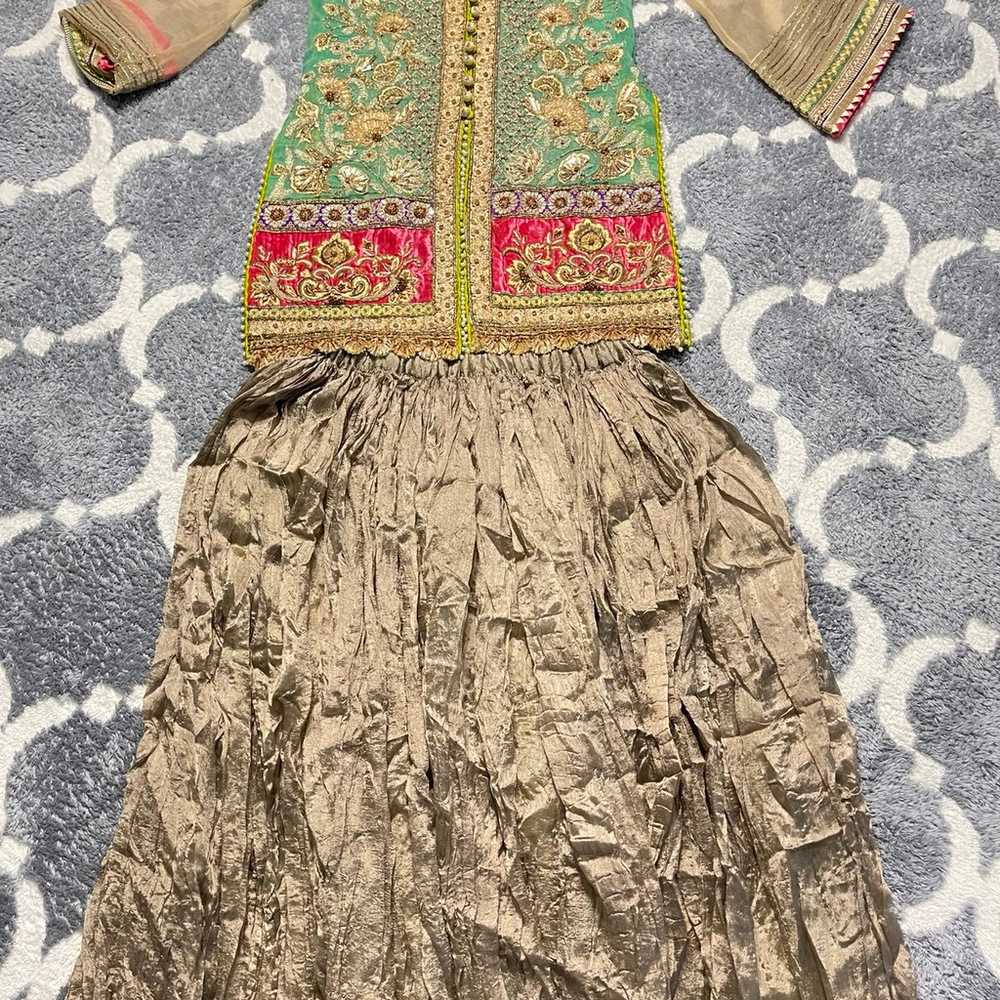 Pakistani 3 Piece Suit Sharara Lengha - image 6