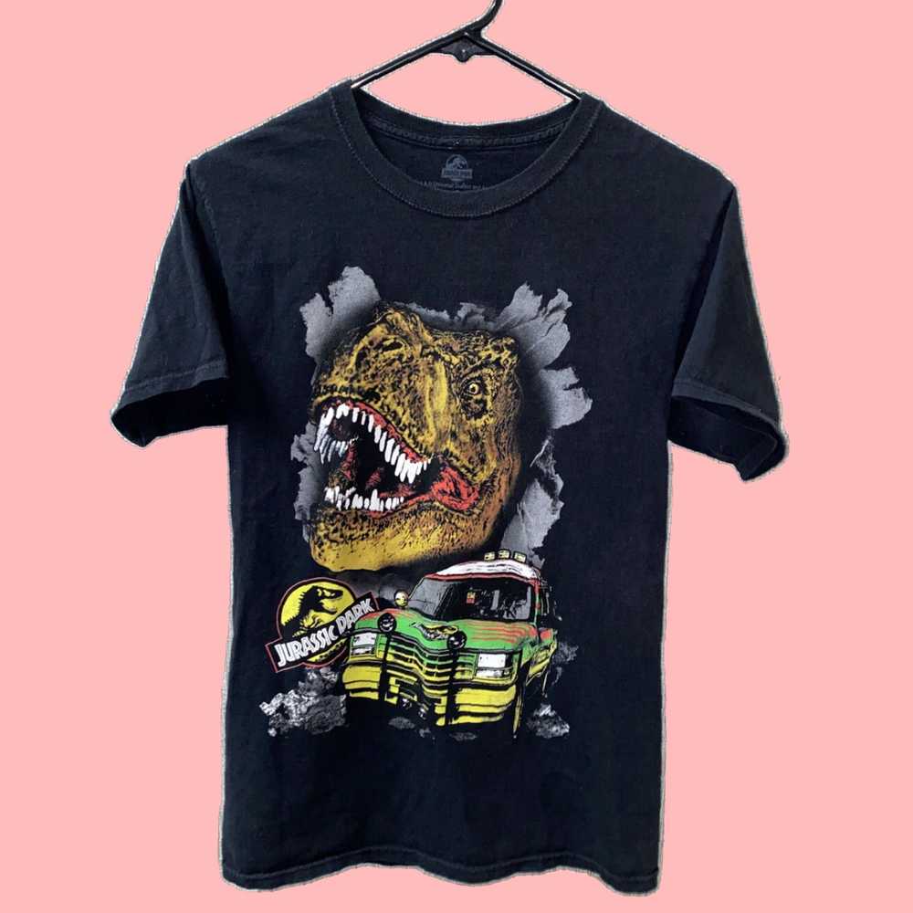 Vintage Authentic Mens Short Sleeve Black Tee Fea… - image 1