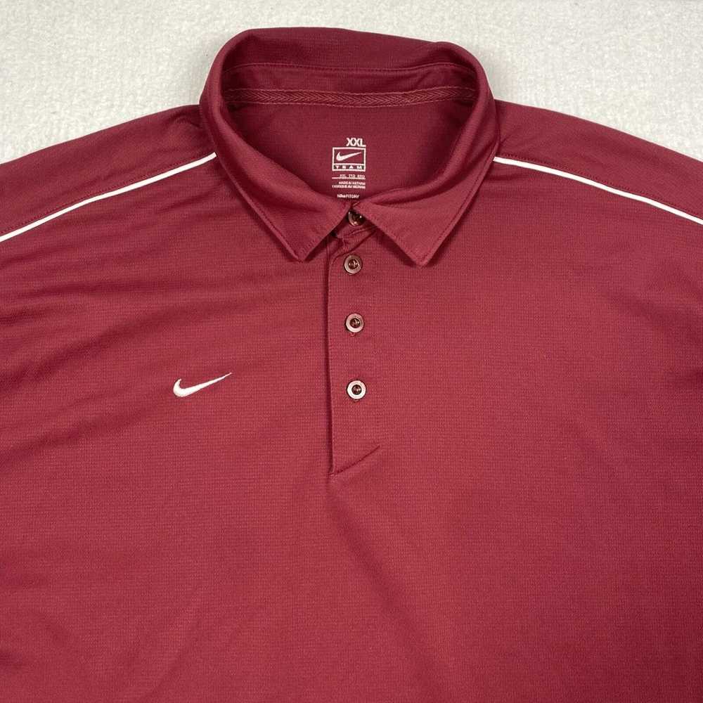 Nike Nike Polo Shirt Mens 2XL XXL Red Burgundy Sh… - image 2