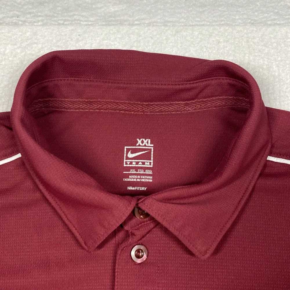 Nike Nike Polo Shirt Mens 2XL XXL Red Burgundy Sh… - image 3