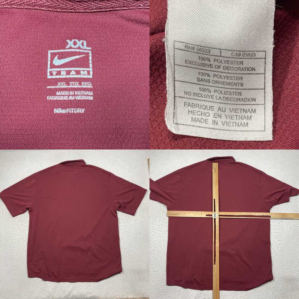 Nike Nike Polo Shirt Mens 2XL XXL Red Burgundy Sh… - image 4