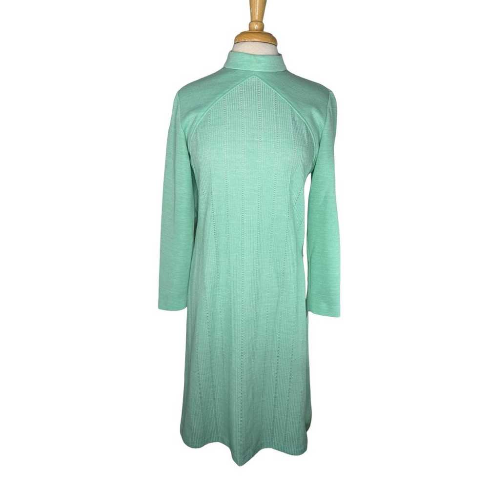 Vintage BLEEKER STREET Seafoam Green 70s Long Sle… - image 1