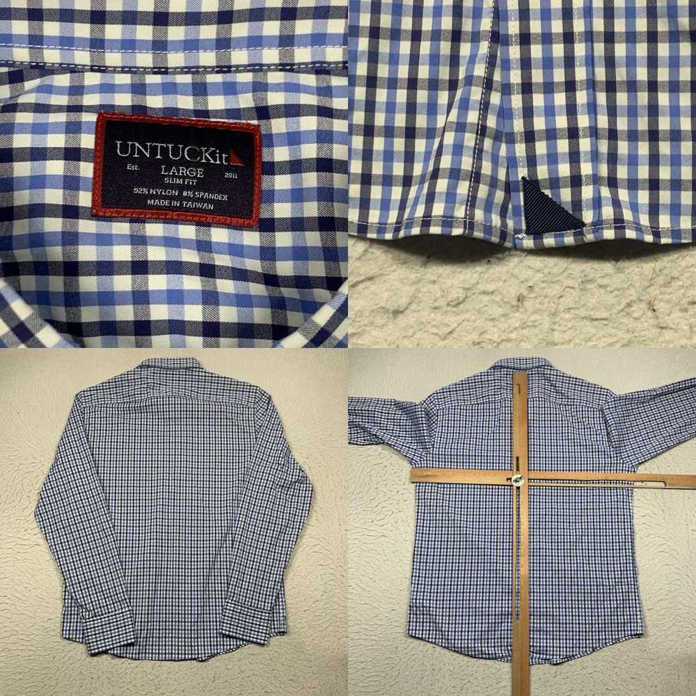 UNTUCKit UNTUCKit Slim Fit Shirt Mens Large Blue … - image 4