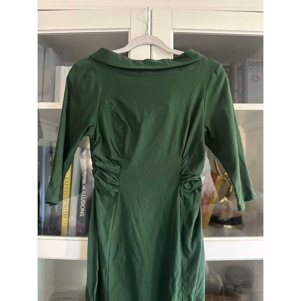 Unique Vintage Green Retro V back wiggle dress fo… - image 3