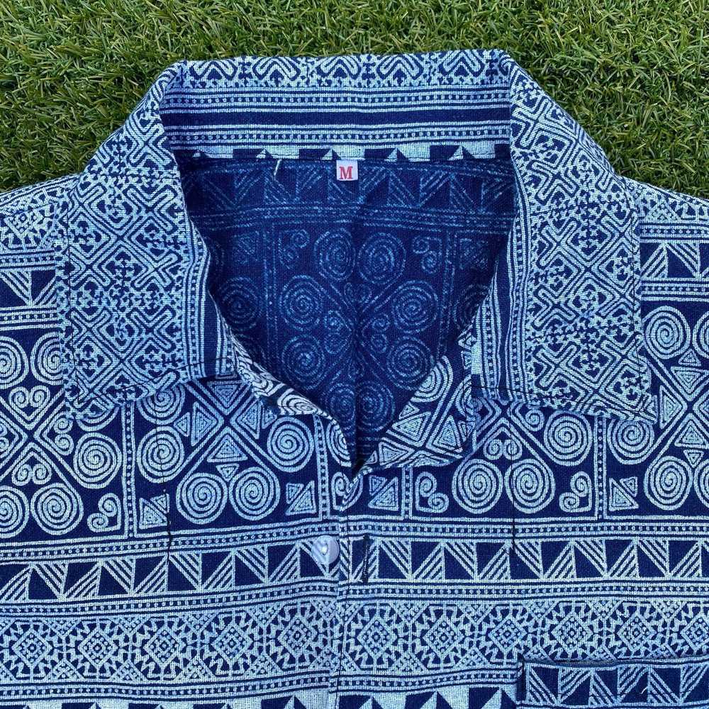 Designer Men's Tribal Pattern Button Up Shirt - image 2