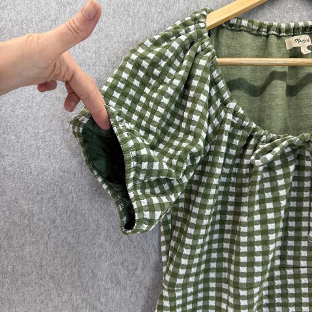 Madewell Green Gingham Check Jacquard Puff Sleeve… - image 4