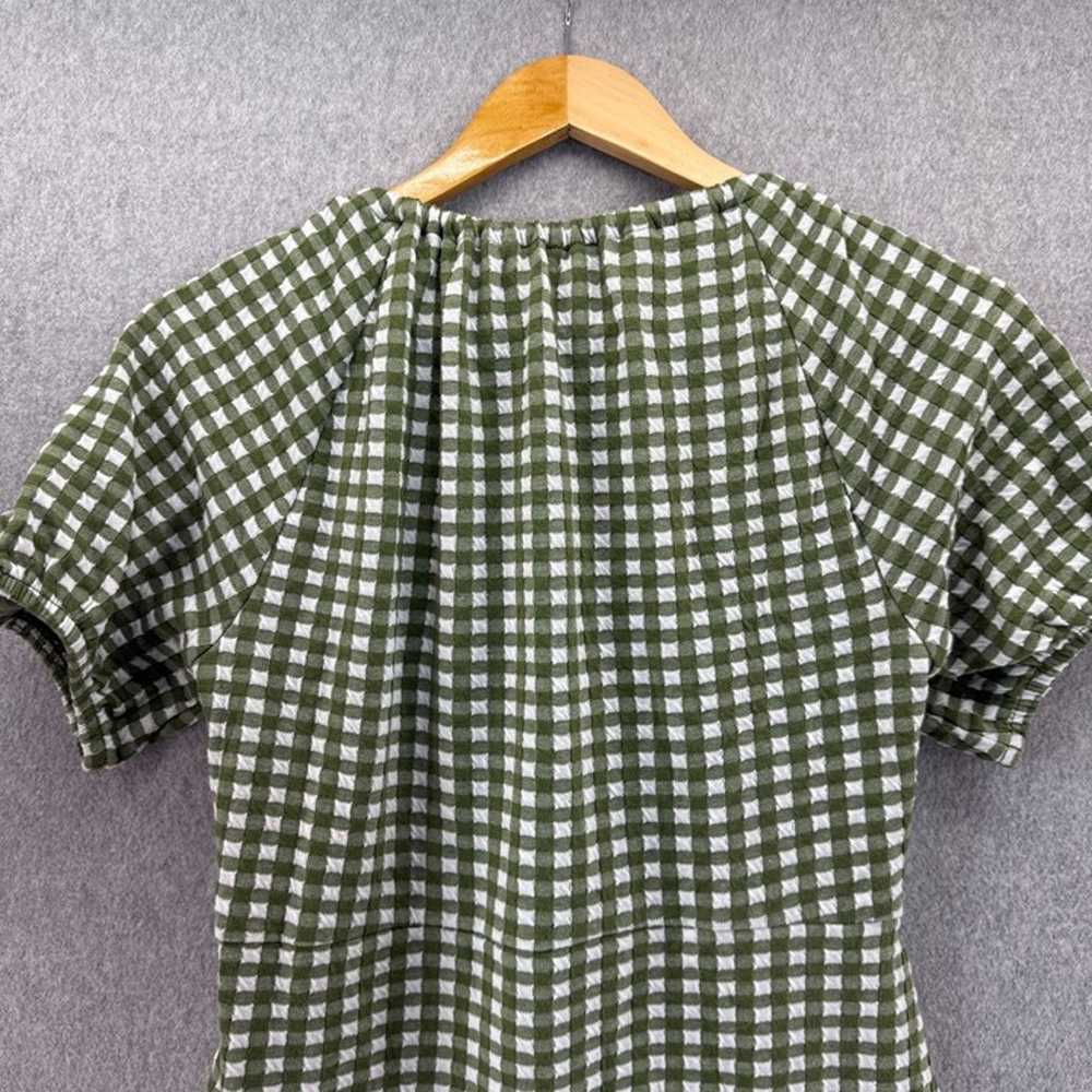 Madewell Green Gingham Check Jacquard Puff Sleeve… - image 8