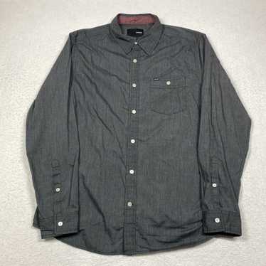 Hurley Hurley Shirt Mens Large Gray Button Up Long